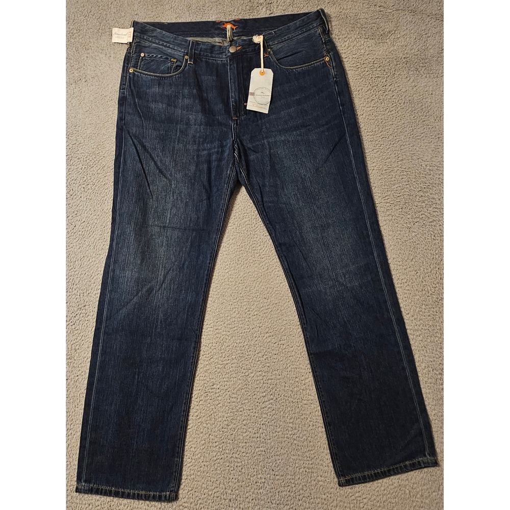 Tommy Bahama Mens Standard Fit Saltwater Washed Dark Blue Denim Jeans 40x32 NEW